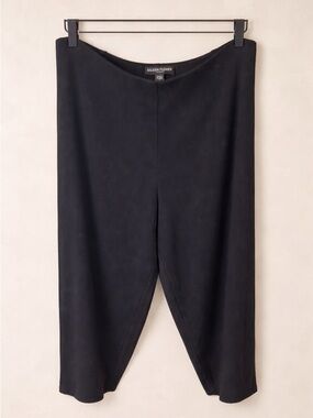 Eileen Fisher Black Cropped Wide-Leg Knit Pants - Petite Length